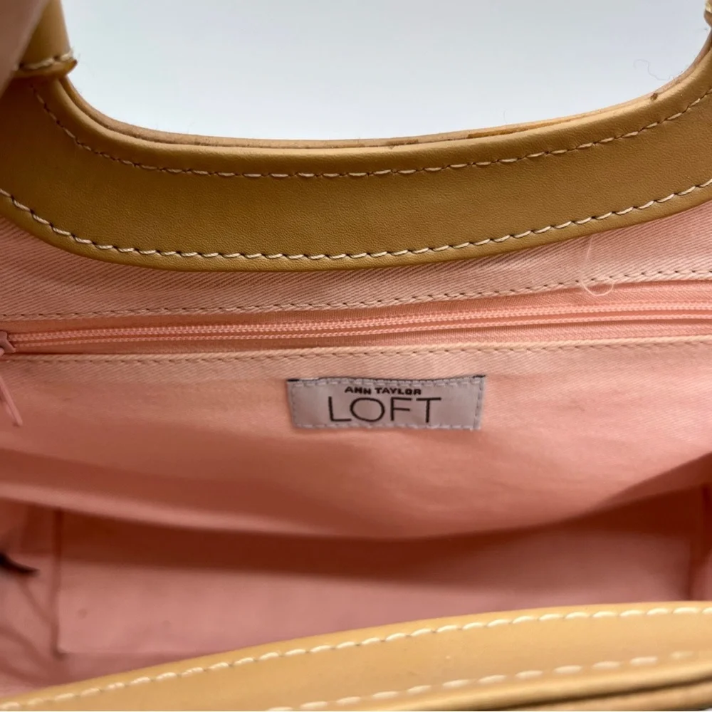 LOFT Woven Tote with Multicolor Floral Appliqués